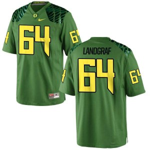 #64 Charlie Landgraf Ducks Men's Football Authentic Alternate Stitch Jersey Apple Green