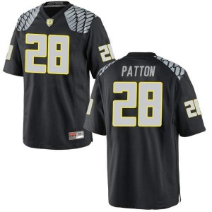 #28 Cross Patton Ducks Men's Football Replica Embroidery Jersey Black