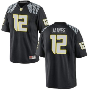 #12 DJ James University of Oregon Men's Football Game NCAA Jerseys Black