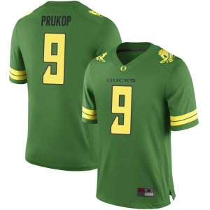 #9 Dakota Prukop Ducks Men's Football Game Embroidery Jersey Green