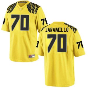 #70 Dawson Jaramillo Oregon Men's Football Game NCAA Jersey Gold