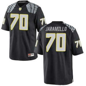 #70 Dawson Jaramillo Ducks Men's Football Replica Alumni Jerseys Black