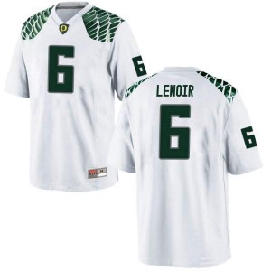 #6 Deommodore Lenoir University of Oregon Men's Football Replica Stitched Jerseys White