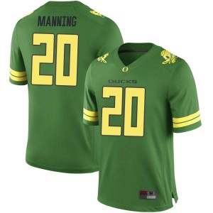 #20 Dontae Manning Ducks Men's Football Replica Football Jersey Green