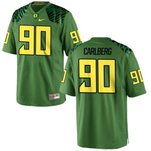 #90 Drayton Carlberg Ducks Men's Football Authentic Alternate Player Jerseys Apple Green