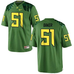 #51 Gary Baker Oregon Ducks Men's Football Authentic Alternate College Jersey Apple Green
