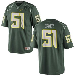 #51 Gary Baker Oregon Men's Football Authentic Stitch Jersey Green