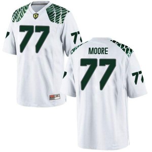 #77 George Moore Ducks Men's Football Replica College Jerseys White