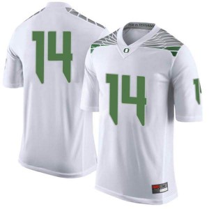 #14 Haki Woods Jr. Ducks Men's Football Limited High School Jerseys White