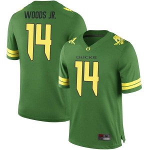 #14 Haki Woods Jr. Ducks Men's Football Replica College Jerseys Green