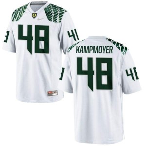 #48 Hunter Kampmoyer Ducks Men's Football Limited Stitch Jersey White