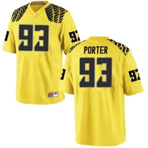 #93 Isaia Porter Ducks Men's Football Game Player Jerseys Gold