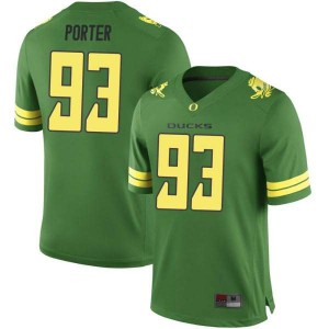 #93 Isaia Porter University of Oregon Men's Football Replica Stitch Jersey Green