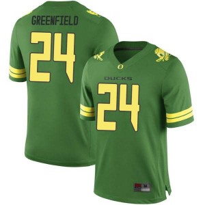 #24 JJ Greenfield Oregon Men's Football Game Football Jersey Green