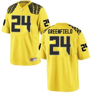 #24 JJ Greenfield Oregon Men's Football Replica Official Jerseys Gold