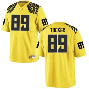 #89 JJ Tucker Oregon Ducks Men's Football Replica Official Jerseys Gold