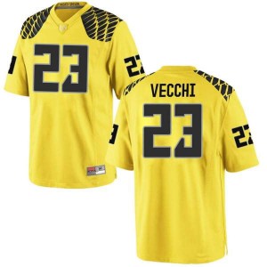#23 Jack Vecchi University of Oregon Men's Football Game Stitched Jersey Gold