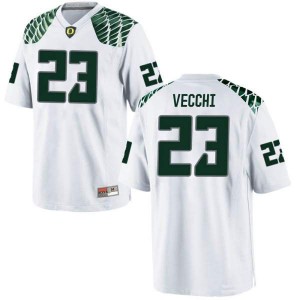 #23 Jack Vecchi Oregon Ducks Men's Football Game Football Jerseys White