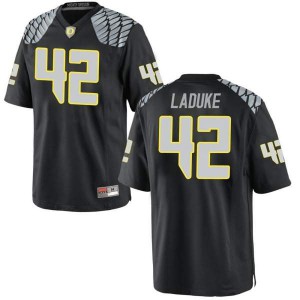 #42 Jackson LaDuke University of Oregon Men's Football Game Official Jerseys Black