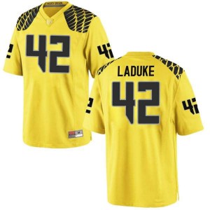 #42 Jackson LaDuke Ducks Men's Football Game Stitched Jersey Gold