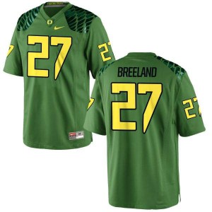 #27 Jacob Breeland UO Men's Football Game Alternate Football Jerseys Apple Green