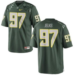 #97 Jalen Jelks University of Oregon Men's Football Authentic Alumni Jersey Green