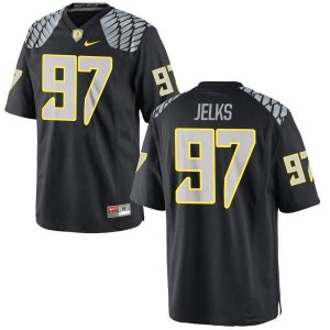 #97 Jalen Jelks Oregon Men's Football Replica Football Jersey Black