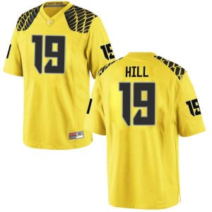 #19 Jamal Hill Oregon Ducks Men's Football Replica NCAA Jerseys Gold