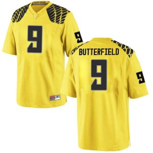 #9 Jay Butterfield Oregon Men's Football Replica Embroidery Jerseys Gold