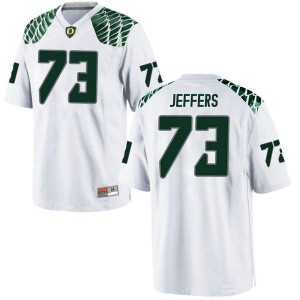 #73 Jaylan Jeffers Oregon Men's Football Game Alumni Jersey White