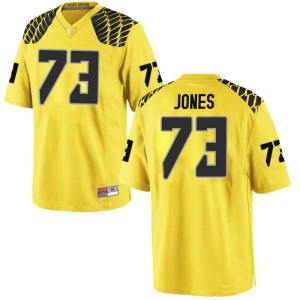 #73 Jayson Jones University of Oregon Men's Football Game Stitch Jersey Gold