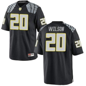 #20 Jayvaun Wilson Oregon Men's Football Game University Jerseys Black