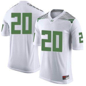 #20 Jayvaun Wilson Oregon Men's Football Limited Stitch Jersey White