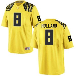 #8 Jevon Holland Ducks Men's Football Replica Football Jerseys Gold