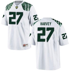 #27 John Harvey University of Oregon Men's Football Replica Embroidery Jersey White