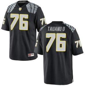 #76 Jonah Tauanu'u Oregon Ducks Men's Football Game Official Jerseys Black
