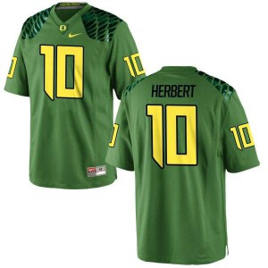 #10 Justin Herbert Oregon Men's Football Replica Alternate NCAA Jerseys Apple Green