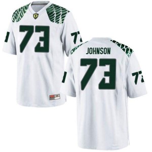 #73 Justin Johnson University of Oregon Men's Football Game Football Jersey White