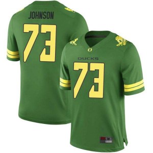 #73 Justin Johnson Oregon Ducks Men's Football Replica Stitch Jerseys Green