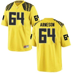 #64 Kai Arneson Ducks Men's Football Game NCAA Jerseys Gold