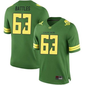 #63 Karsten Battles University of Oregon Men's Football Game College Jersey Green