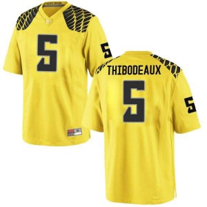 #5 Kayvon Thibodeaux Ducks Men's Football Replica Stitch Jerseys Gold