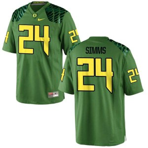 #24 Keith Simms Oregon Men's Football Authentic Alternate College Jerseys Apple Green