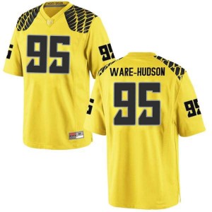 #95 Keyon Ware-Hudson Ducks Men's Football Game Alumni Jerseys Gold