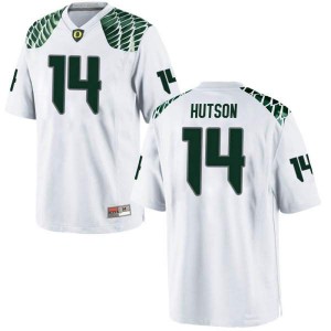 #14 Kris Hutson Oregon Ducks Men's Football Replica NCAA Jerseys White