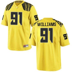 #91 Kristian Williams University of Oregon Men's Football Game Embroidery Jerseys Gold