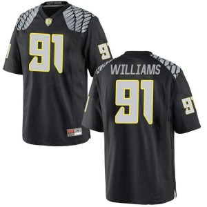 #91 Kristian Williams University of Oregon Men's Football Replica Official Jerseys Black