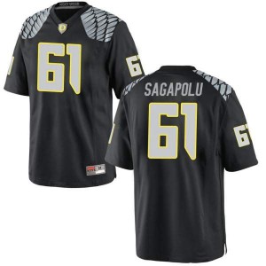 #61 Logan Sagapolu Ducks Men's Football Game Player Jerseys Black