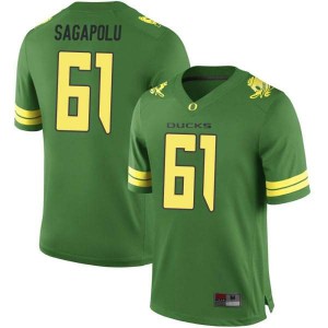 #61 Logan Sagapolu UO Men's Football Game Stitched Jersey Green