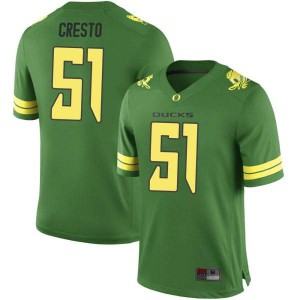 #51 Louie Cresto Oregon Ducks Men's Football Game Stitch Jersey Green